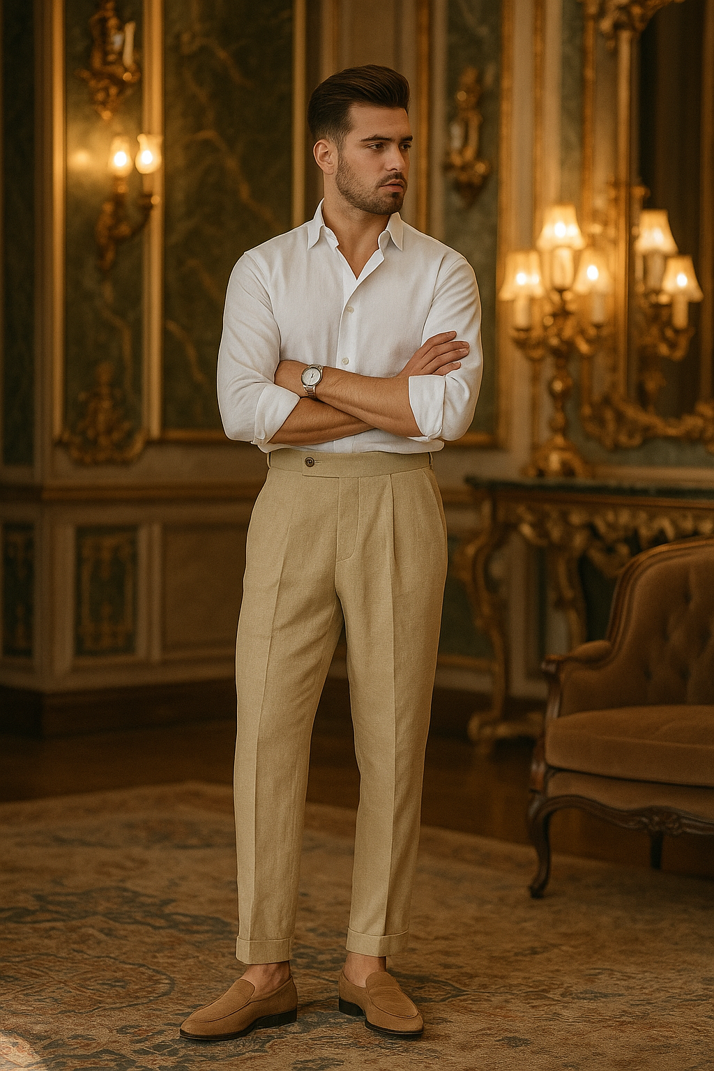 Men's Linen Casual Trousers
